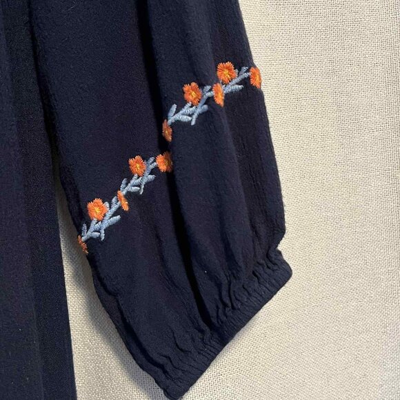 Savanna Jane Puff Sleeve Dress Pink Blue Embroidery Size S - Picture 6 of 11